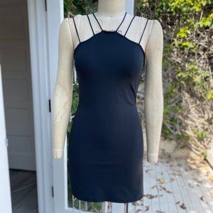 BEBE 3 STRAP JERSEY PARTY DRESS